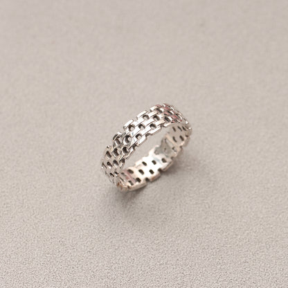 Sterling Silver Linked Chain Ring | Stylish Minimalist Link Design Ring for Everyday Wear
