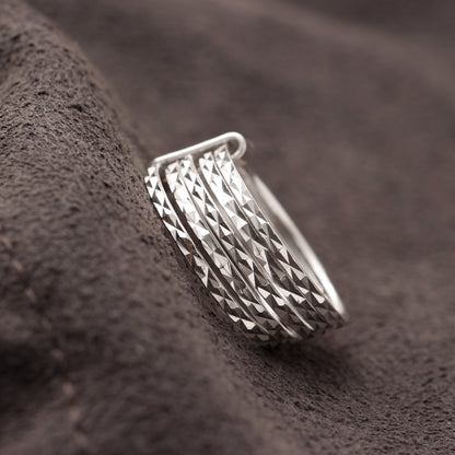 925 Sterling Silver Stylish Wire Wrapped Ring – Textured Silver Design for Modern Minimalist Look