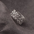 925 Sterling Silver Swirl Pattern Ring – Artistic Filigree Design for Timeless Elegance