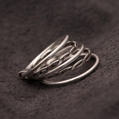 925 Sterling Silver Multi-Layer Ring – Modern Stackable Band for Everyday Elegance
