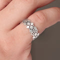 Elegant Crown Lace Ring – Regal Textured Band for Timeless Grace