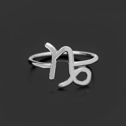 Capricorn Zodiac Jewelry Set – Sterling Silver Ring, Earrings & Pendant Necklace | Elegant Astrology Gift