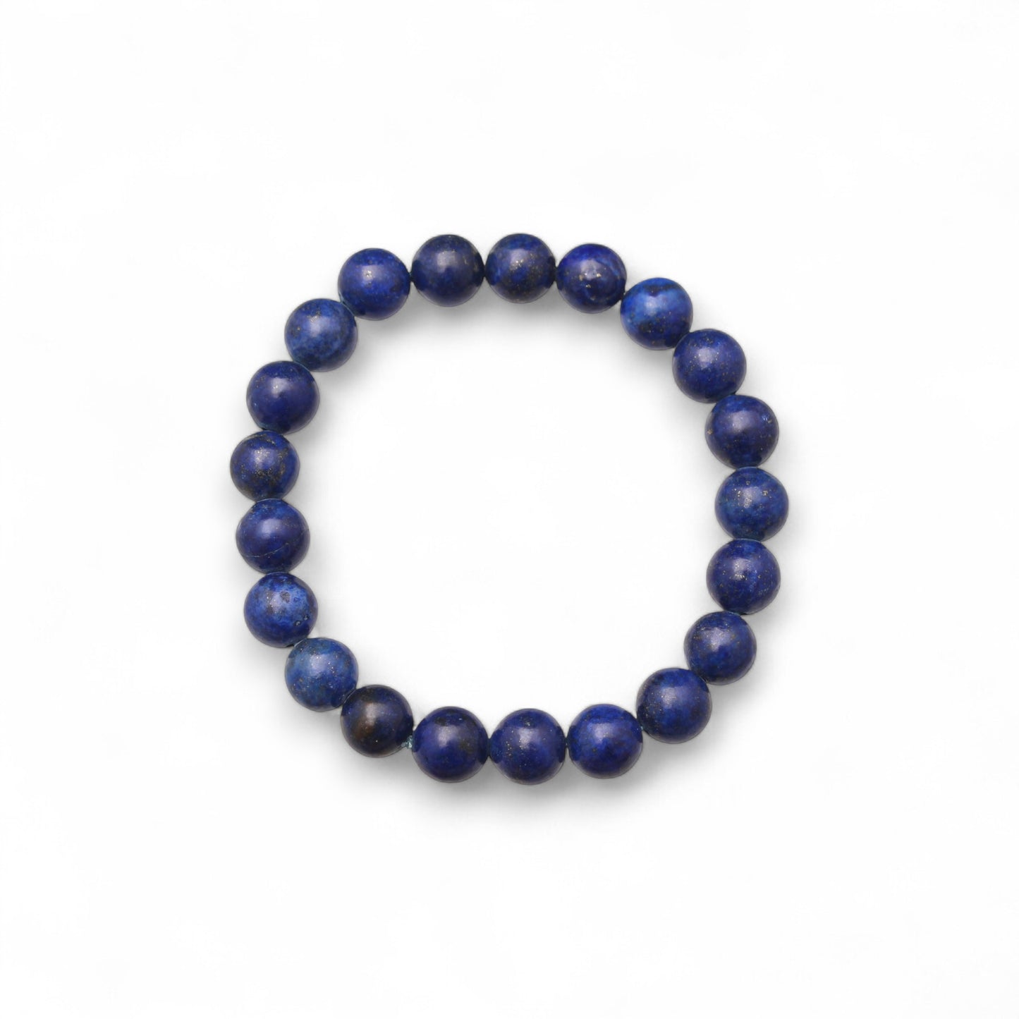 Natural Lapis Lazuli Smooth Round Streatch Bead Bracelet – Wisdom, Truth & Inner Peace | Handmade Stretchable Gemstone Jewelry