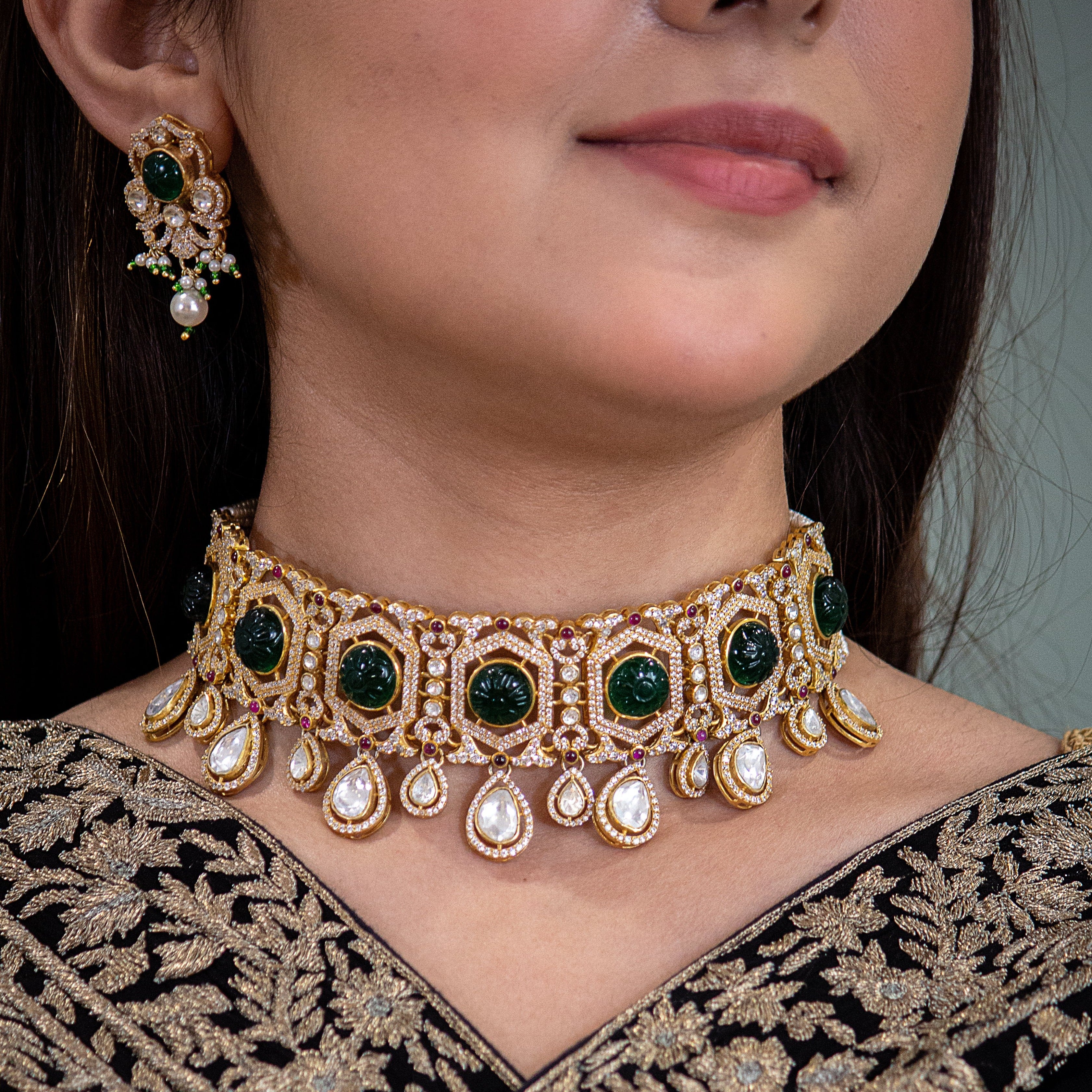 Treasured Diamond Design Treasured Trio: Faux Emerald, Pearl, and Quartz Diamonds - Heirloom Je ...