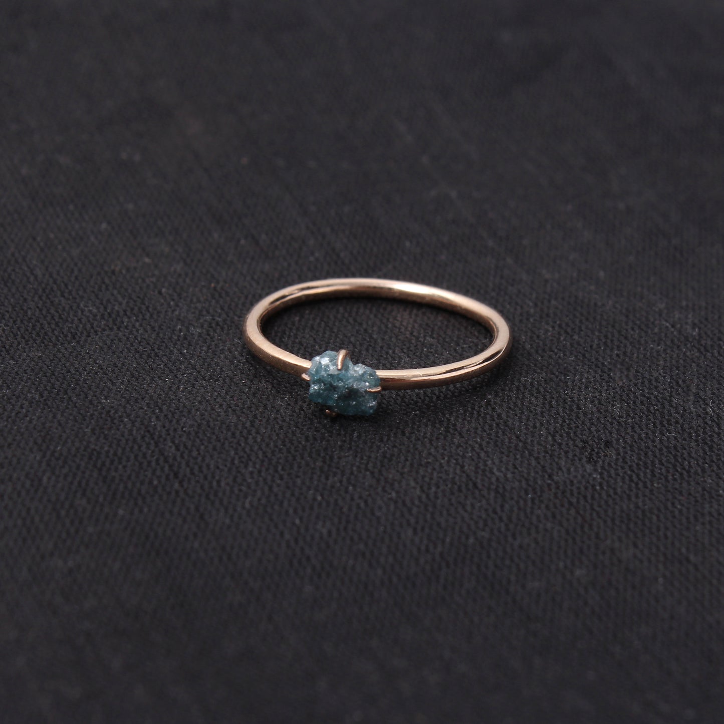 Elegant Natural Blue Diamond Ring – Unique Handmade Jewelry