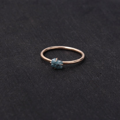 Elegant Natural Blue Diamond Ring – Unique Handmade Jewelry