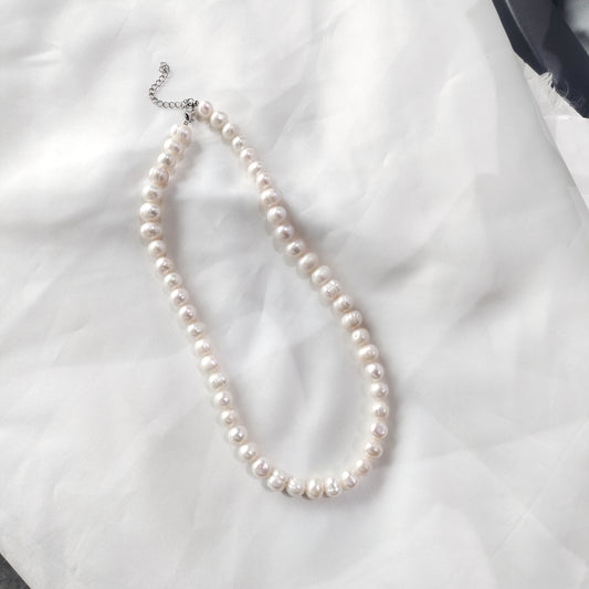 Elegant Freshwater Natural Pearl Beaded Necklace – Classic White Pearl Jewelry