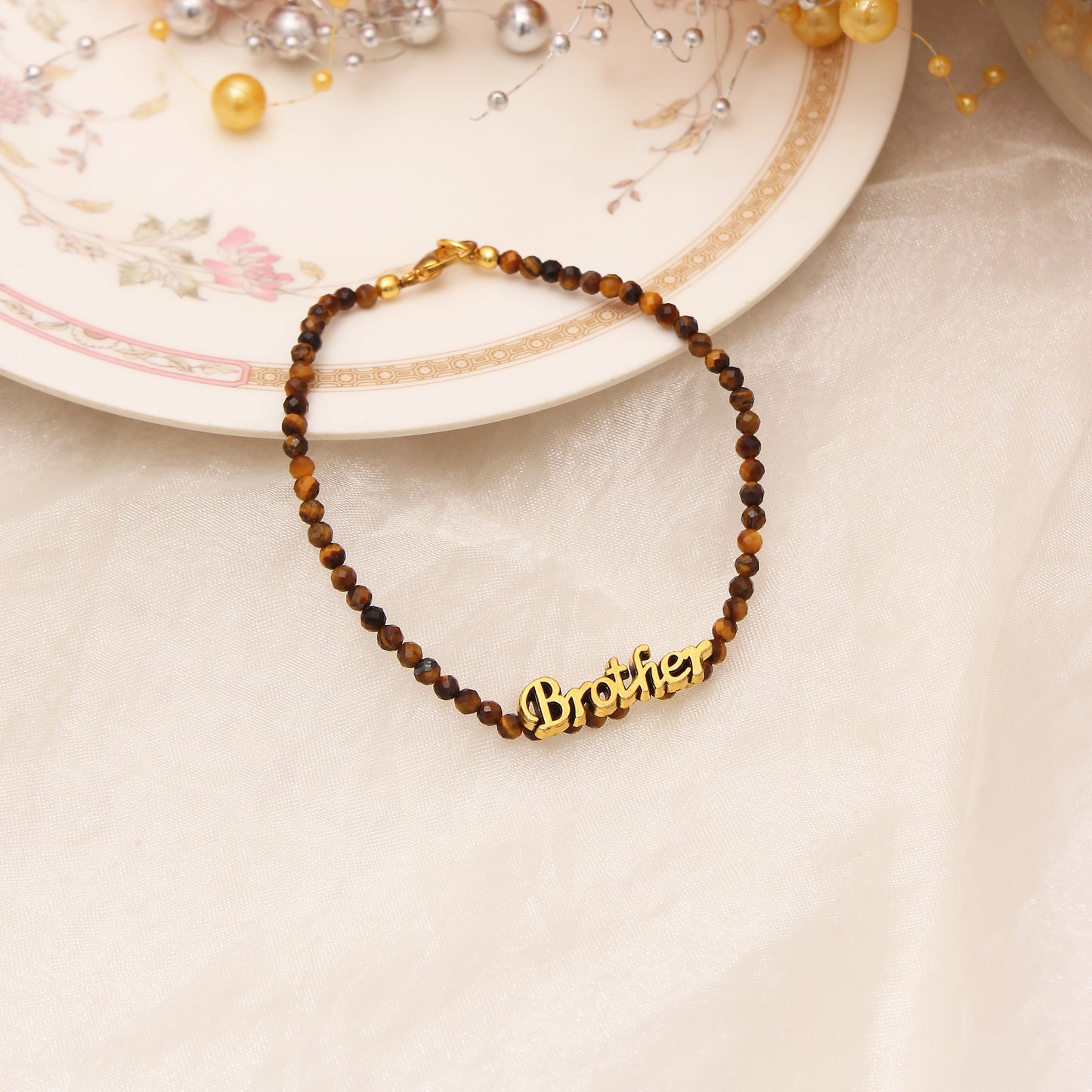 Tiger Eye Rakhi/Bracelet - Strength & Protection Benefits