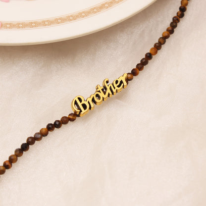 Tiger Eye Rakhi/Bracelet - Strength & Protection Benefits