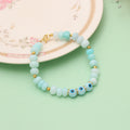 Blue Candy Opal Evil Eye Bracelet - Calm & Protection