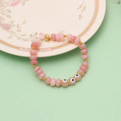 Pink Candy Opal & Evil Eye Rakhi/Bracelet - Love & Protection Benefits