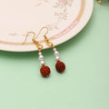 Natural Pearl & Rudraksha Earrings For Her