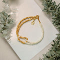 Pearl & Hematite Knot Beaded Bracelet - Balance & Protection