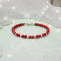 Red Coral Beaded Bracelet/Rakhi- Vitality & Courage