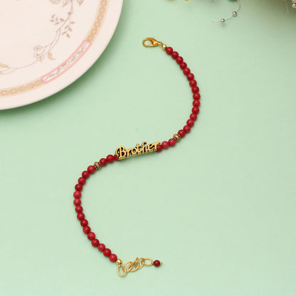 Coral Beaded Bracelet/Rakhi - Vitality & Positive Energy