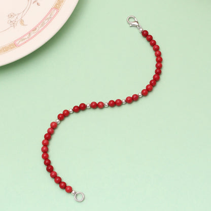 Red Coral Beaded Bracelet/Rakhi- Vitality & Courage