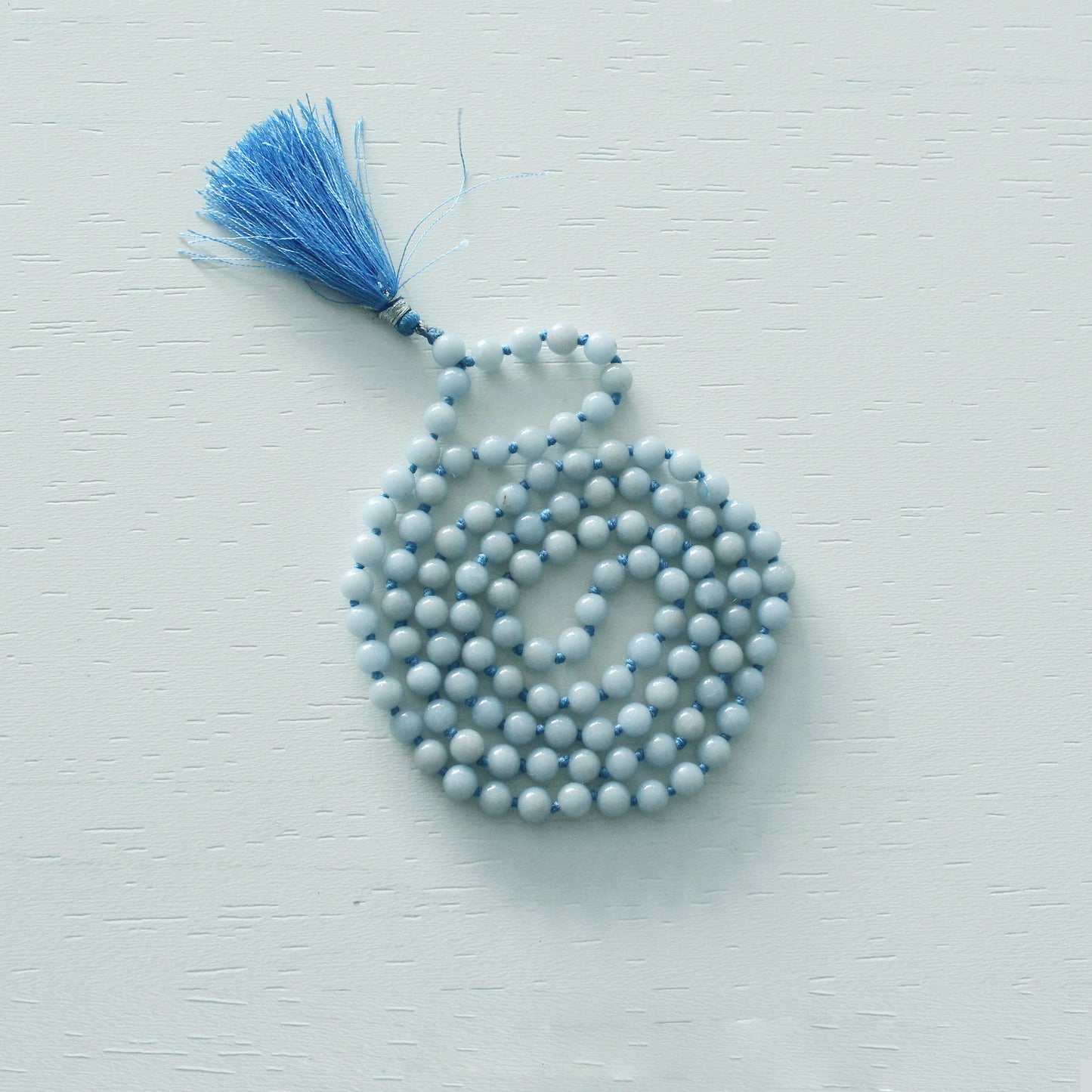 Angelite 108 Beads Japa Mala - Peace & Spiritual Connection