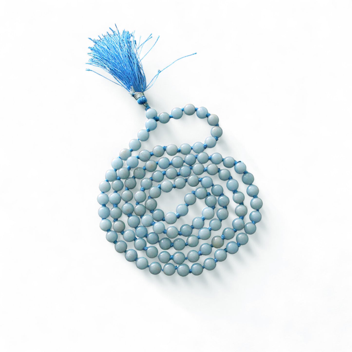 Angelite 108 Beads Japa Mala - Peace & Spiritual Connection