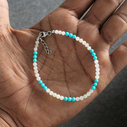 Turquoise & Ethiopian Opal Beaded Bracelet - Healing & Positive Energy