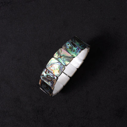 Natural Abalone Shell Gemstone Stretch Bracelet – Protective & Stylish Natural Jewelry