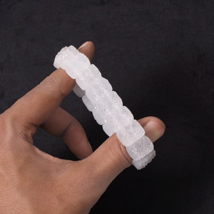 Natural Raw Clear Quartz Crystal Bracelet – Natural Healing & Energy Amplifying Stone Jewelry