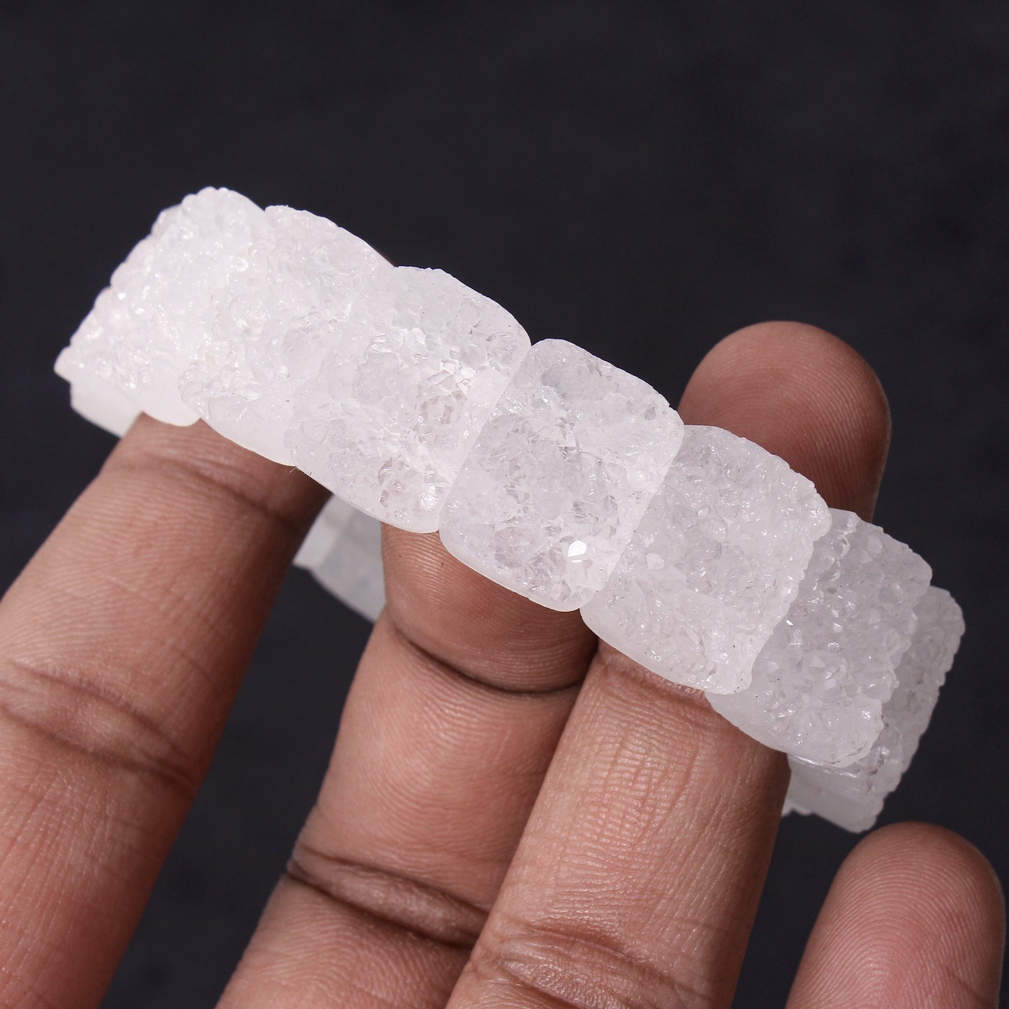 Natural Raw Clear Quartz Crystal Bracelet – Natural Healing & Energy Amplifying Stone Jewelry