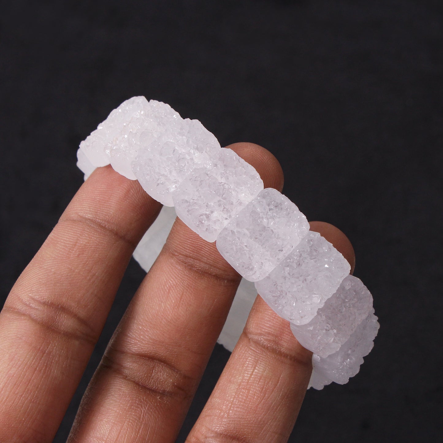 Natural Raw Clear Quartz Crystal Bracelet – Natural Healing & Energy Amplifying Stone Jewelry