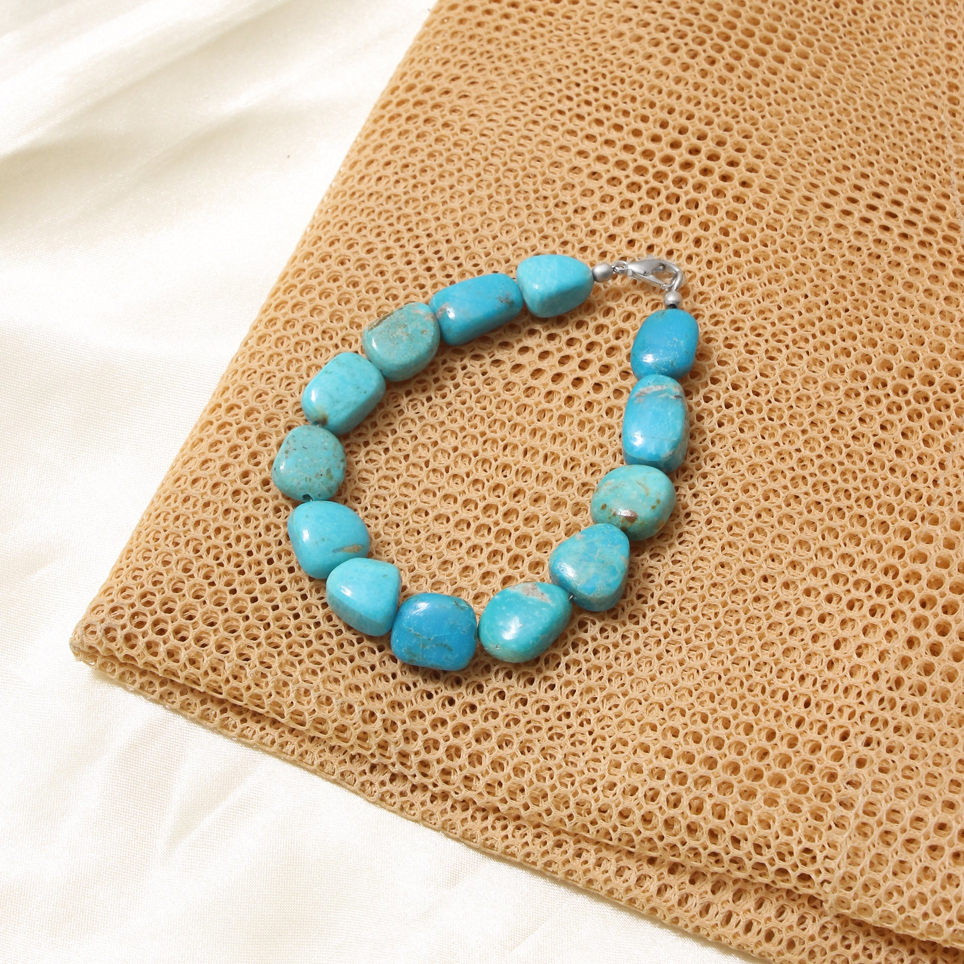 Handcrafted Turquoise Gemstone Beads Bracelet 