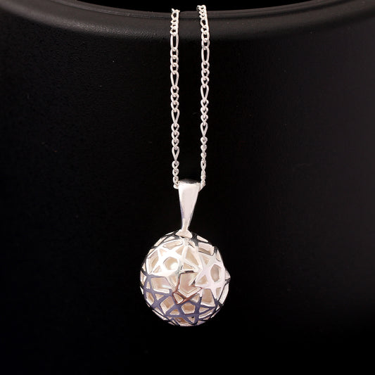 Elegant Natural Pearl Silver Pendant – Sterling Silver Filigree Design with Hidden Natural Pearl