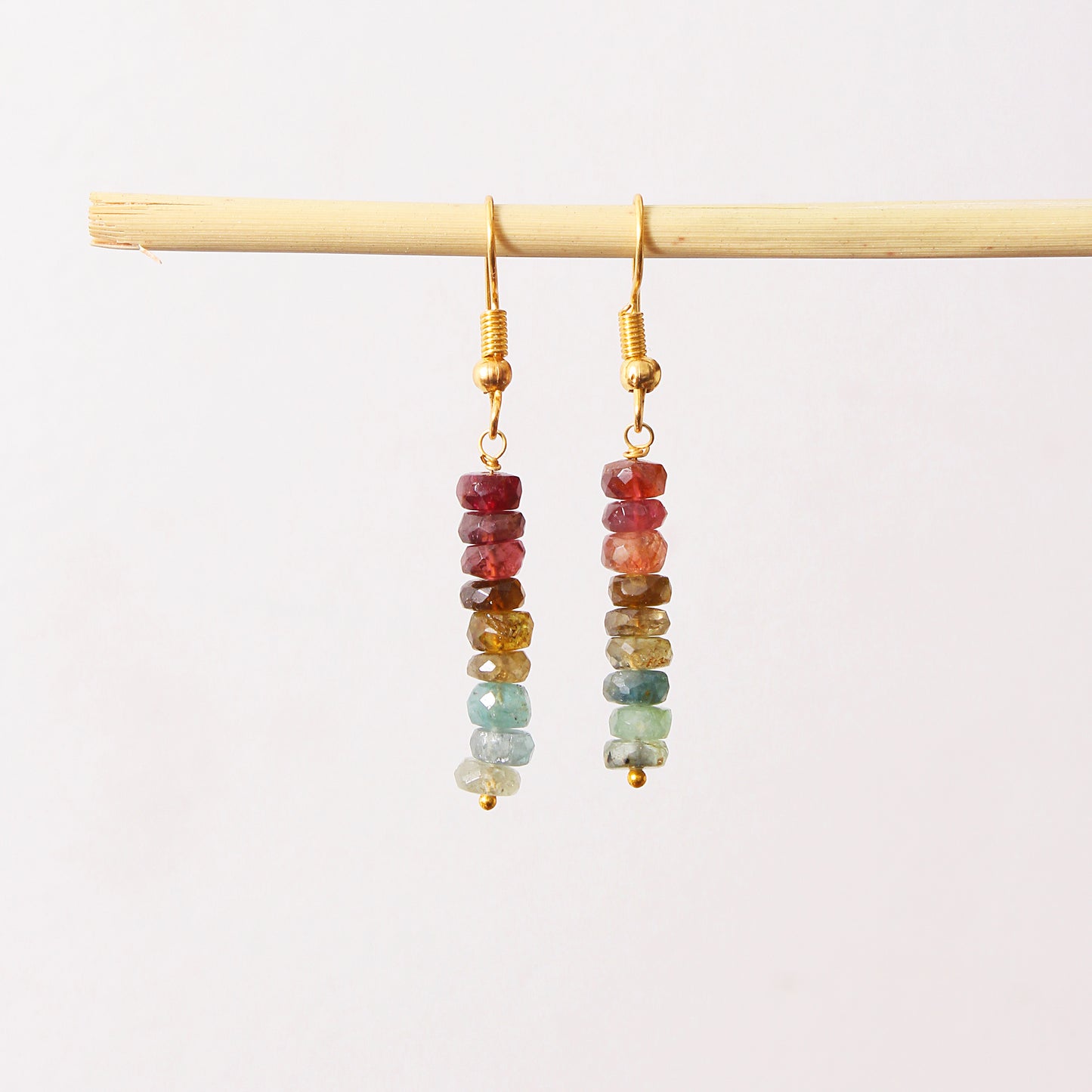 Natural Multi-Tourmaline Gemstone Earrings – Vibrant Drop Design for Balance & Style