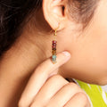 Natural Multi-Tourmaline Gemstone Earrings – Vibrant Drop Design for Balance & Style
