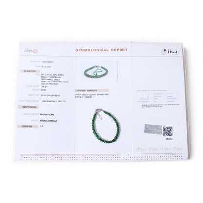 High Quality Grade Natural Emerald Bracelet with 925 Silver Clasp