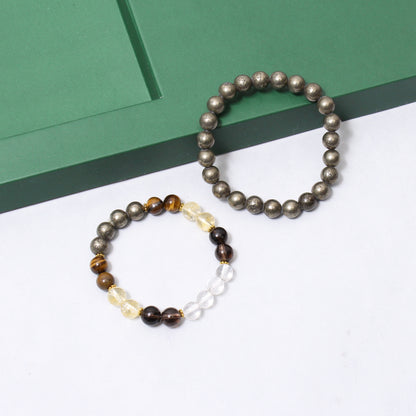 Path Opener + Pyrite Healing Streachable Gemstone Bracelet – Unlock Opportunities & Embrace Success