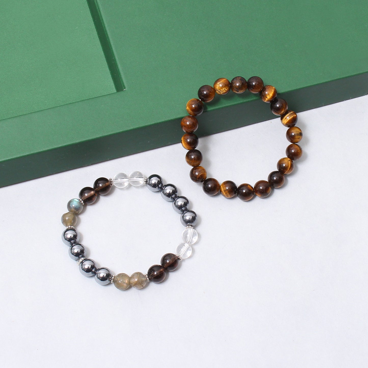 Protection & Grounding + Tiger Eye Healing Stretchable Gemstone Bracelet – Shield of Strength