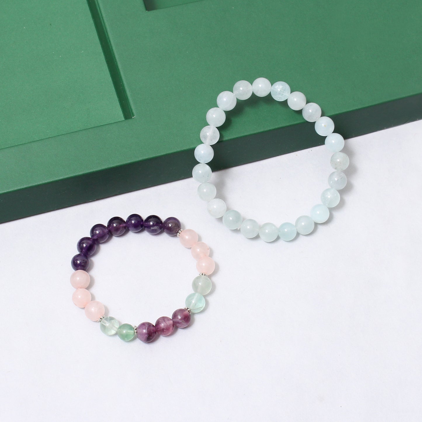 Memory & Focus + Aquamarine Healing Stretchable Gemstone Bracelet – Unlock Your Potential