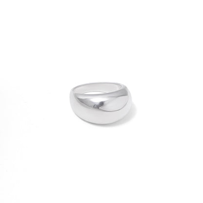 925 Sterling Silver Chunky Dome Band Ring | Polished Minimal Statement Unisex Ring