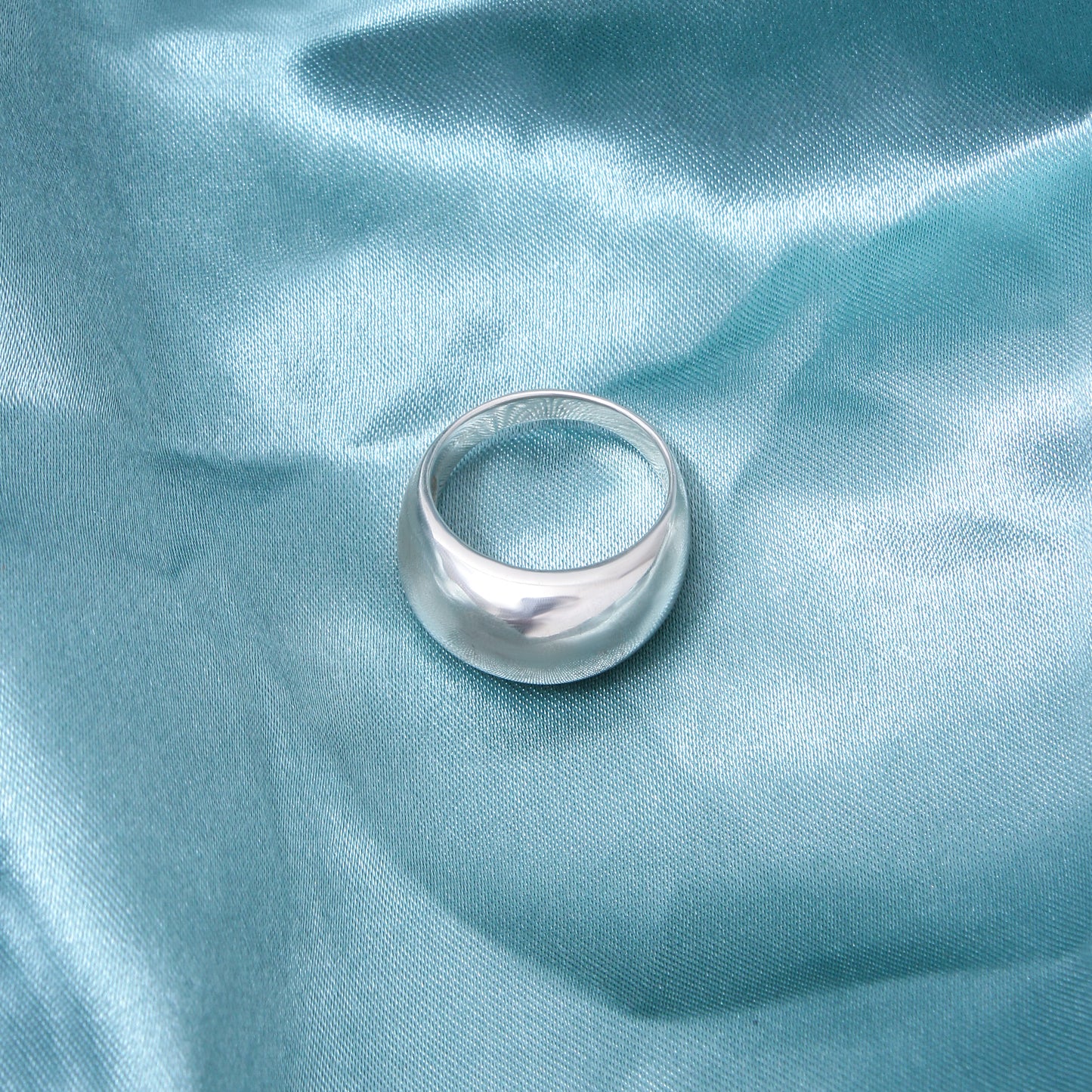 925 Sterling Silver Chunky Dome Band Ring | Polished Minimal Statement Unisex Ring