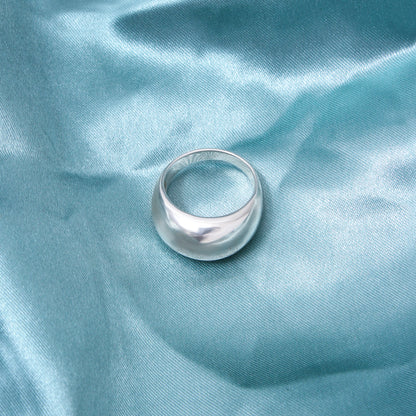 925 Sterling Silver Chunky Dome Band Ring | Polished Minimal Statement Unisex Ring