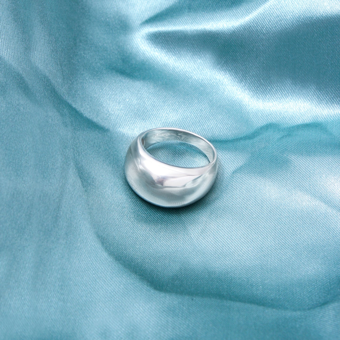 925 Sterling Silver Chunky Dome Band Ring | Polished Minimal Statement Unisex Ring