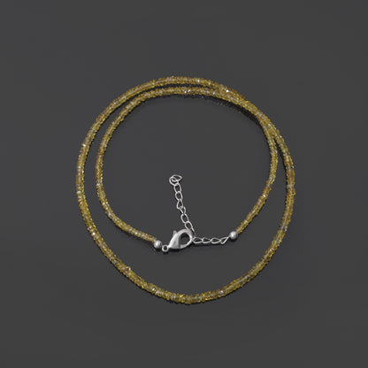 natural yellow sapphire faceted rondelle bead necklace handmade gemstone jewelry