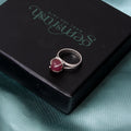 925 Sterling Silver Natural Ruby Raw Gemstone Ring – July Birthstone for Passion, Love & Vitality