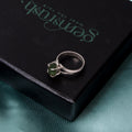 925 Sterling Silver Natural Peridot Gemstone Ring – Elegant Green Crystal for Prosperity & Wellbeing