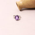 Handcrafted Amethyst Ring in 925 Silver – February Birthstone for Clarity & Calm