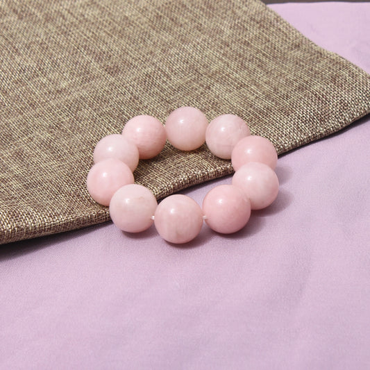 Natural Rose Quartz Beaded Bracelet – Stretchable Pink Gemstone Bracelet for Women – Love and Healing Crystal Jewelry