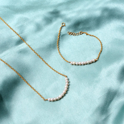 Genuine Natural Pearl Silver Chain Beaded Necklace – Elegant Beaded Jewelry