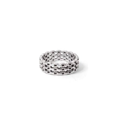 Sterling Silver Linked Chain Ring | Stylish Minimalist Link Design Ring for Everyday Wear