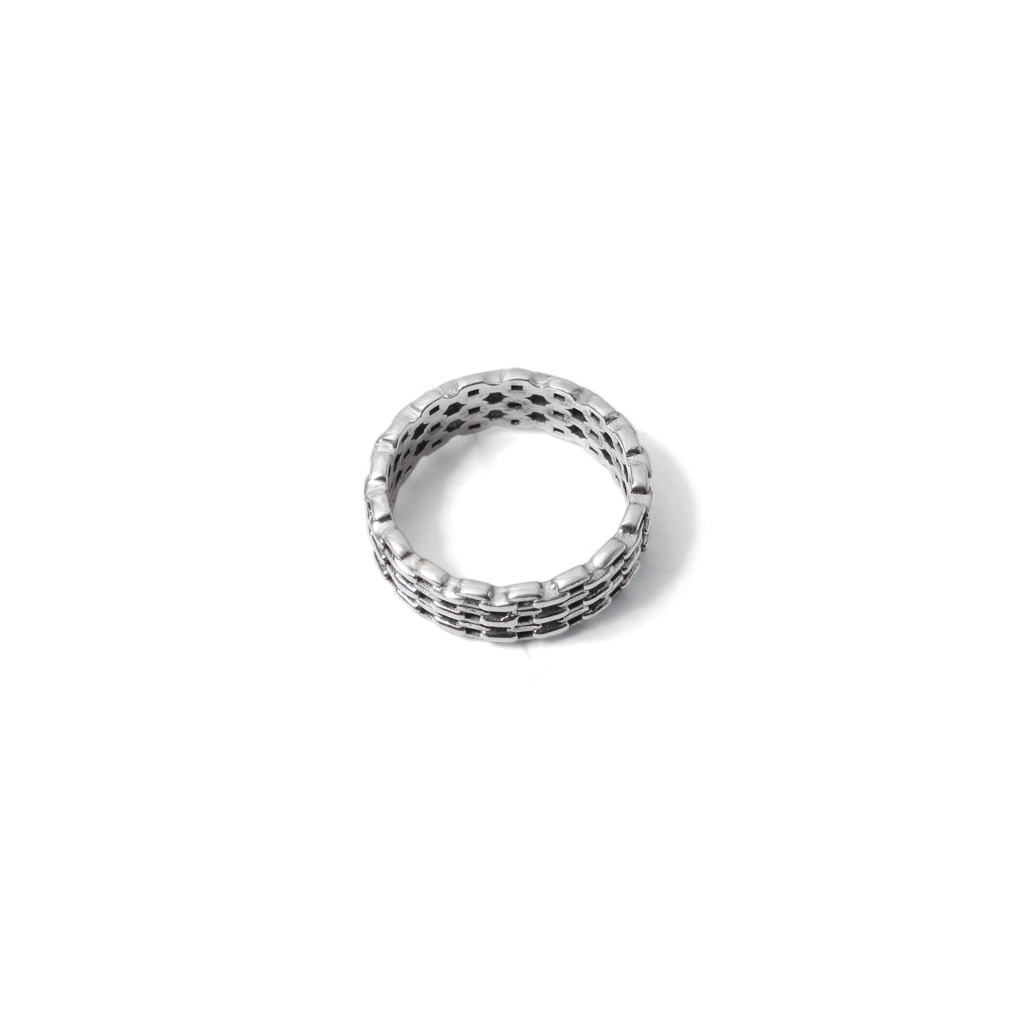Sterling Silver Linked Chain Ring | Stylish Minimalist Link Design Ring for Everyday Wear