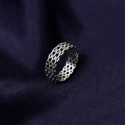 Sterling Silver Linked Chain Ring | Stylish Minimalist Link Design Ring for Everyday Wear