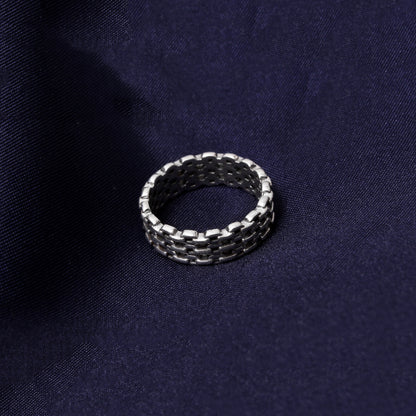 Sterling Silver Linked Chain Ring | Stylish Minimalist Link Design Ring for Everyday Wear