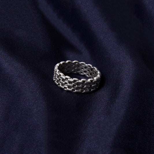Sterling Silver Linked Chain Ring | Stylish Minimalist Link Design Ring for Everyday Wear
